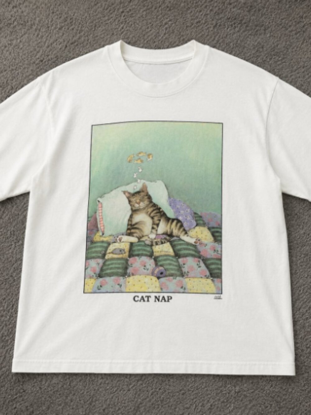 Cat Nap White T Shirt